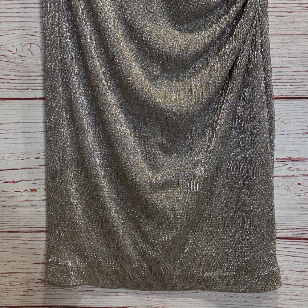 NWT Lauren Ralph Lauren Metallic Cowl Neck Sheath Dress Sz 4 - Picture 6 of 14